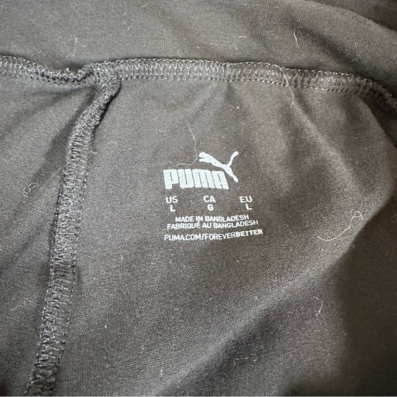 Puma Womens L Yoga Leggings Black Stretchy Workout Logo Hit Athletic - Picture 4 of 9